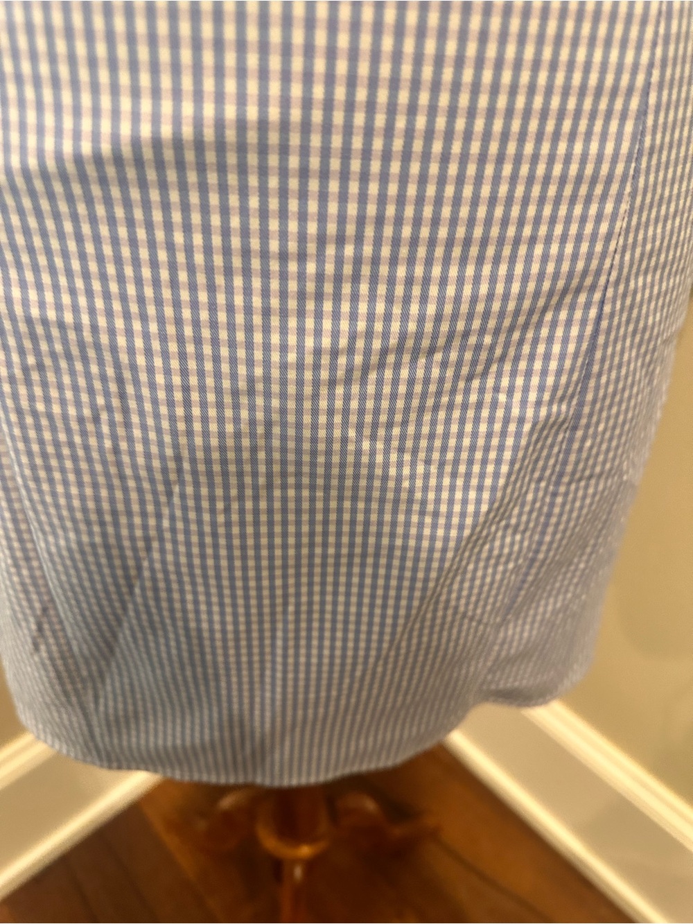 Forever21 Square Neck Puff-Sleeve Mini Dress in Light Blue Gingham Small - Picture 9 of 15